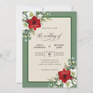 Convite Casamento com Sálvia de Anêmona Vermelha