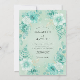 Convite Casamento com Samambaia Aquática e Hortelã