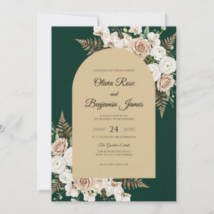 Convite Casamento com Samambaia Champagne da Floresta