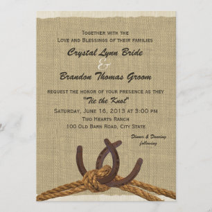 Convite Casamento com Sapatos de Cavalo e Coros da Corda O