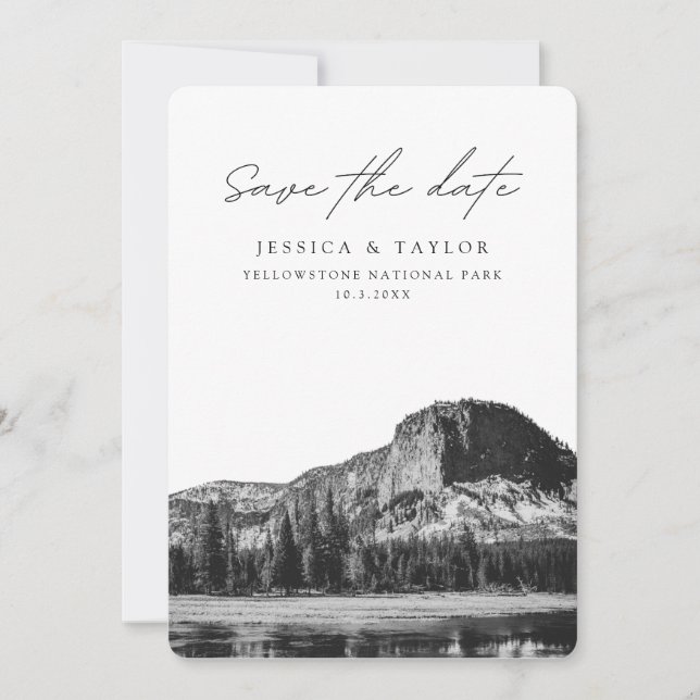 Convite Casamento com Save the Date do Parque Nacional de  (Frente)