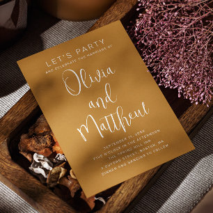 Convite Casamento com script de tipografia amarelo da most