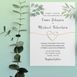 Convite Casamento com Script Elegante de Eucalipto Moderno