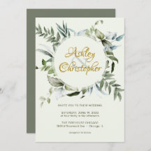 Casamento com Script Verde Moderno Elegante