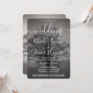 Convite Casamento com Silhueta de Árvore Personalizada em
