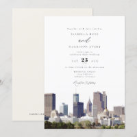 Casamento com Skyline Georgia Watercolor Atlanta