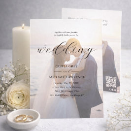 Convite Casamento com Sobreposição de Foto Preto e Branco