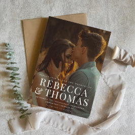 Convite Casamento com Sobreposição de Tipo de Foto Moderna