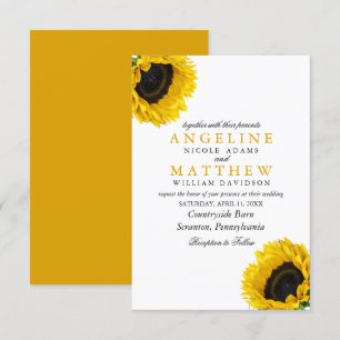 Convite Casamento com Solas Florais Elegante de Flor Sun