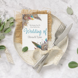 Convite Casamento com Steampunk, Flores Brancas e Penas