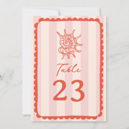 Convite Casamento com Stripe Rosa Escalonado de Seashell