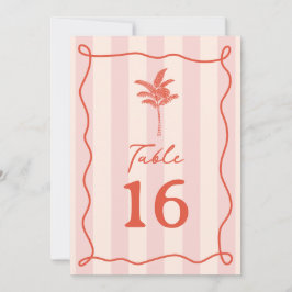 Convite Casamento com Stripe Rosa Palm Tree