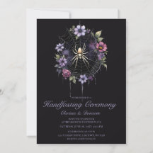 Casamento com Teia Floral de Aranha Roxa Gótica