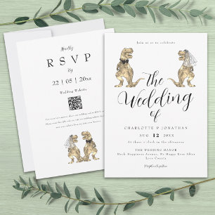 Convite Casamento com Tema de Dinossauro