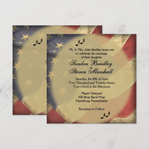 Convite Casamento com tema de música na bandeira americana
