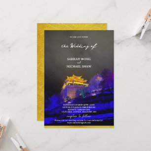 Convite Casamento com Templo Chinês