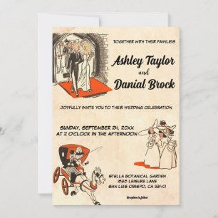 Convite Casamento Com Testemunha Romântica De Casal Elegan