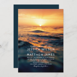 Convite Casamento com Themed Beach Sunset Ocean