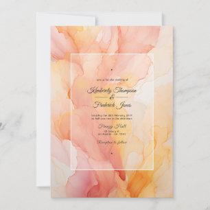 Convite Casamento com Tinta Amarela e Rosa Choque