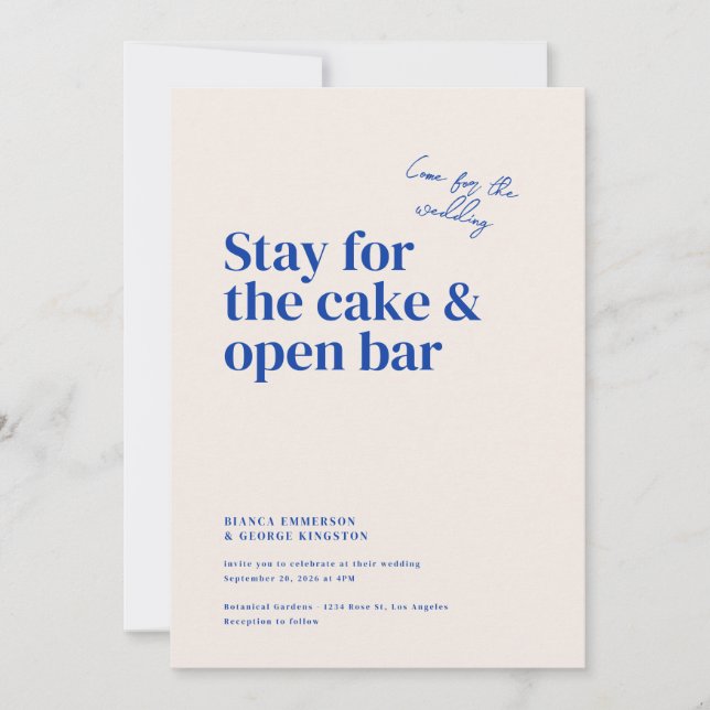 Convite Casamento com Tipografia de Belmont (Frente)