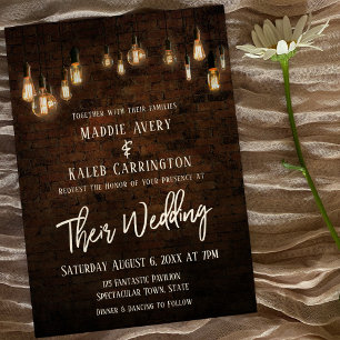 Convite Casamento com tipografia de Brick Edison Lights