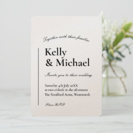Convite Casamento com Tipografia de Champagne Shimmer