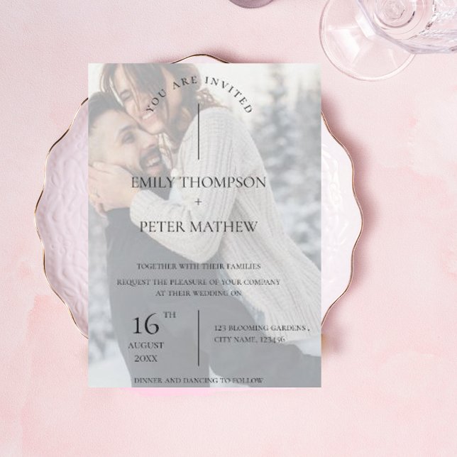 Convite Casamento com Tipografia de Efeito Fotográfico do  (Criador carregado)