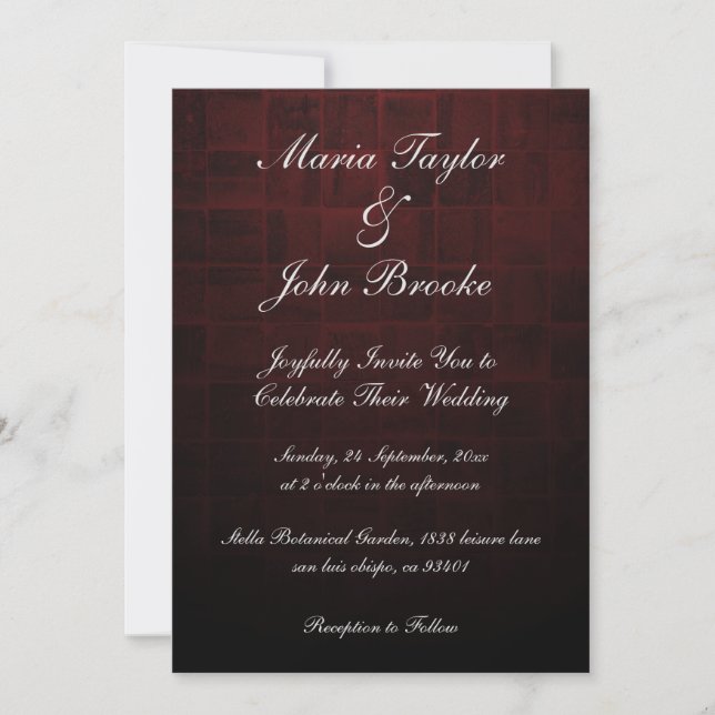 Convite Casamento com Tipografia de Script Simples Moderno (Frente)