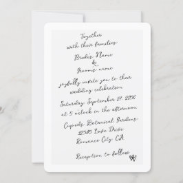 Convite Casamento com Tipografia Escrita Manuscrita de Man