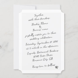 Convite Casamento com Tipografia Escrita Manuscrita de Man