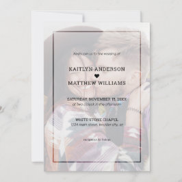 Convite Casamento com Tipografia Minimalista e Foto Desbot