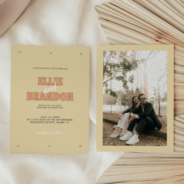 Convite Casamento com Tipografia Moderna de ElLIE Retro (Criador carregado)