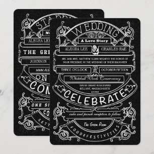 Convite Casamento com Tipografia Moderna do Chalkboard Vin