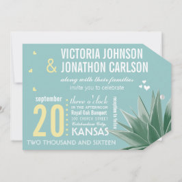 Convite Casamento com Tipografia Moderna Suculenta e Amare