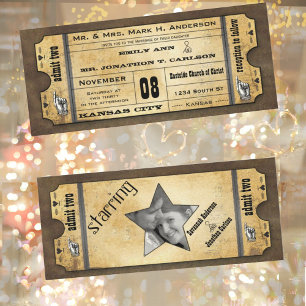 Convite Casamento com Tipografia Moderna Vintage em Papel 