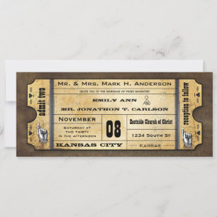 Convite Casamento com Tipografia Moderna Vintage em Papel 