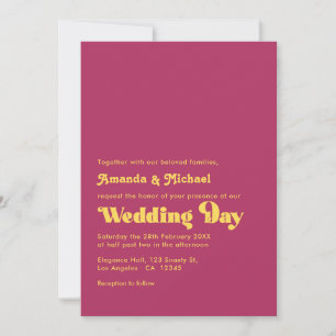Convite Casamento com Tipografia Retro em Marrom Rico e Mo