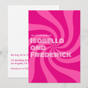 Convite Casamento com Tipografia Retro Groovy