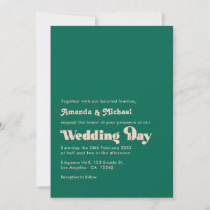 Convite Casamento com Tipografia Retrorística de Emerald e