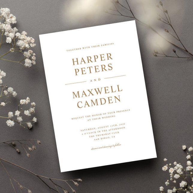 Convite Casamento com Tipografia Simples (Criador carregado)