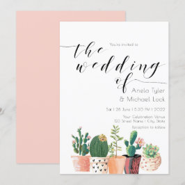 Convite Casamento com Tipografia Suculenta de Cactus Water