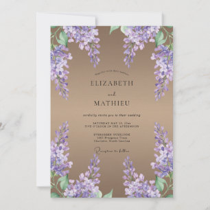 Convite Casamento com Tons de Âmbar e Wisteria