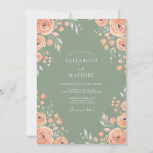 Convite Casamento com Tons de Cinza Claro e Flor de Pêsseg
