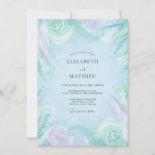 Convite Casamento com Tons de Lilás e Periwinkle Suaves