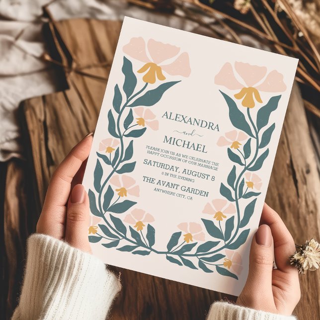 Convite Casamento com Tons Mogados Pensados do Retro Groov (Criador carregado)