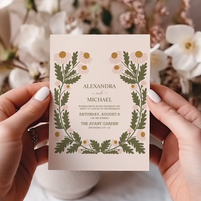 Convite Casamento com Tons Mogados Pensados do Retro Groov (Criador carregado)