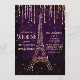 Convite Casamento com Torre Eiffel de Paris