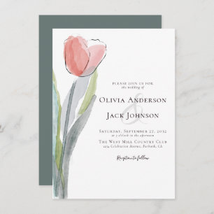 Convite Casamento com Tulip de Aquarela