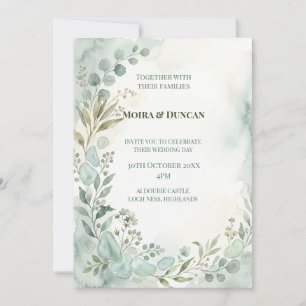 Convite Casamento com Verde Água