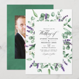 Convite Casamento com Verde de Eucalipto e Lavanda